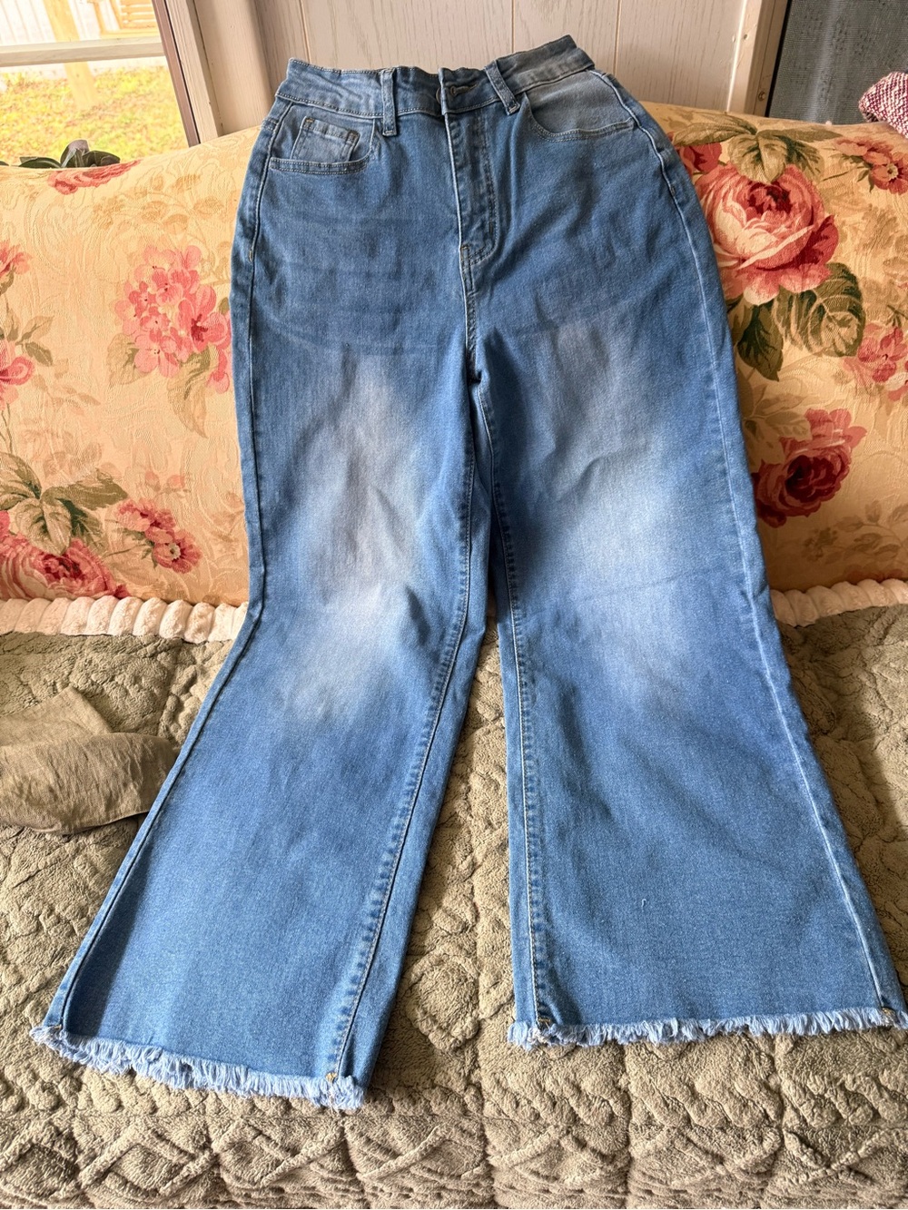 High-Waist Light Blue Flare Jeans - Women